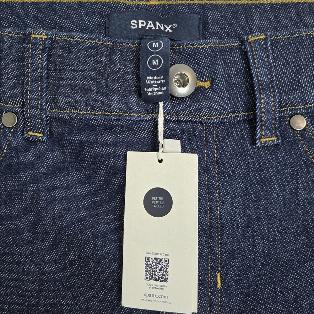 SPANXshape™ Everywhere Dark Blue Wide Leg Jeans, Size MP ~ NWT - Picture 9 of 16